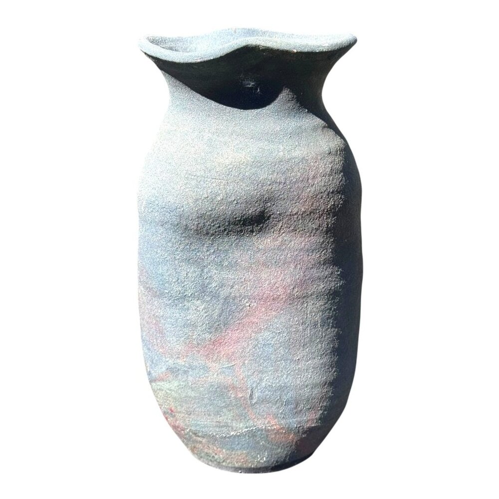 Raku Ceramic Vase Iridescent Metallic Art Pottery DMW Don Williams Signed 9.5"